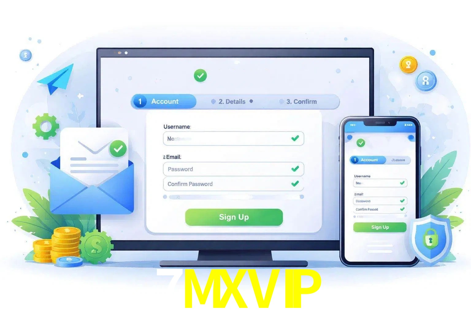 Registro de nuevo usuario y configuración de cuenta 7MXVIP