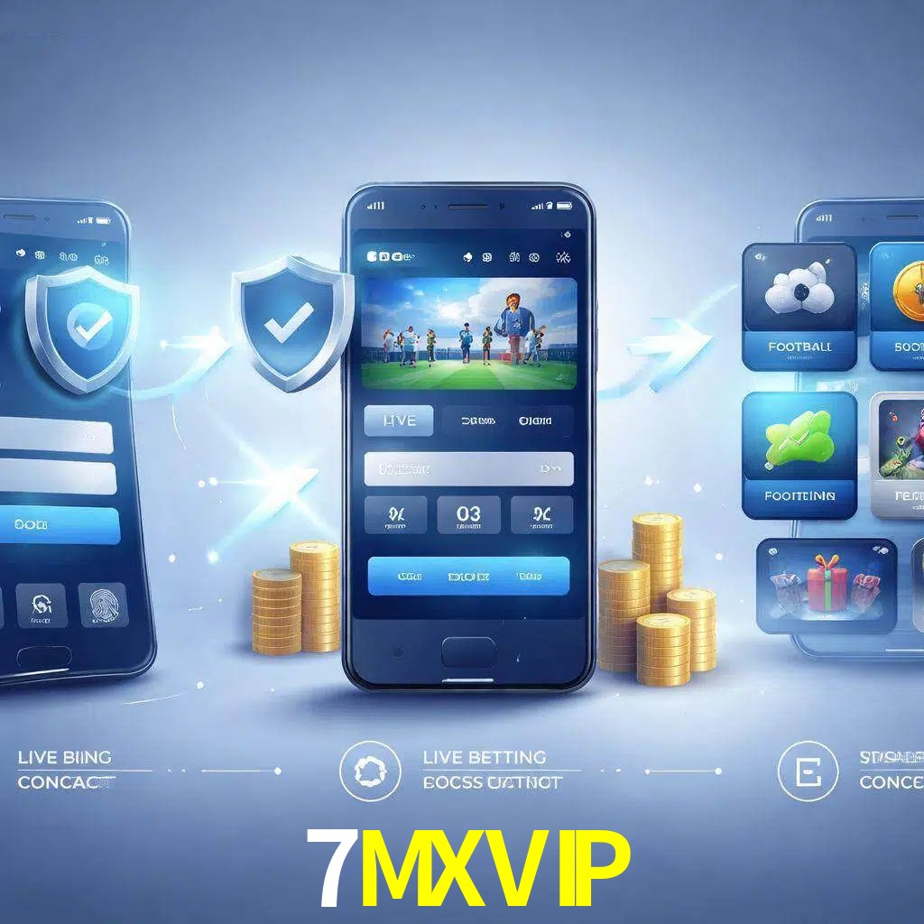 Pasos de acceso a la app 7MXVIP en pantalla de teléfono móvil